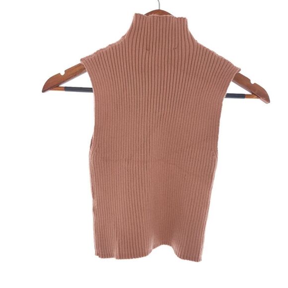 Zara Turtleneck Sleeveless Ribbed Sweater Top Womens Size Medium - Picture 3 of 9